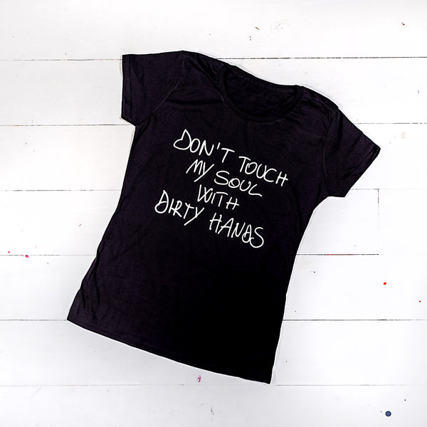 T-SHIRT DONNA CON SCRITTA - DON'T TOUCH